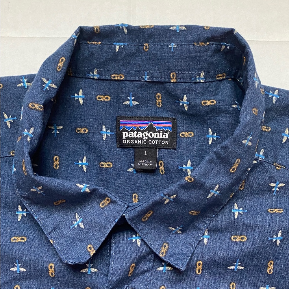 Patagonia‎ Go To Shirt In Flying Climb Tidepool Blue - Picture 4 of 12